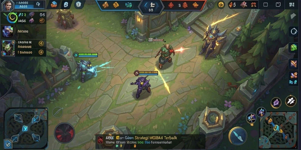 Tangkapan layar permainan AA666 dengan aksi pertarungan MOBA yang seru.