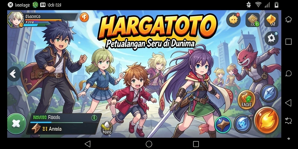 Tampilan gameplay HARGATOTO penuh aksi dari karakter anime yang ikonik.