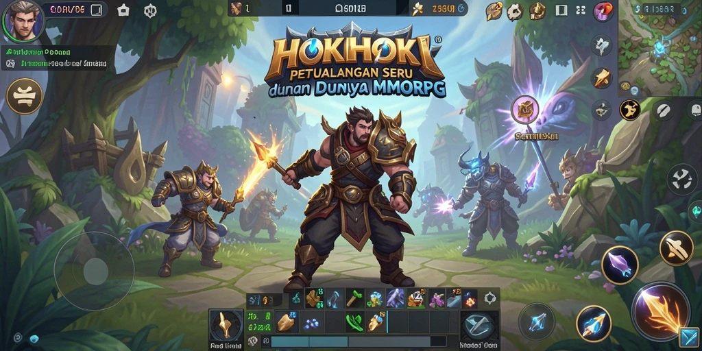 Screenshot HOKIHOKI menampilkan gameplay MMORPG yang menawan.