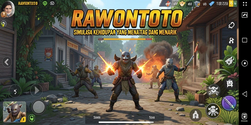 Tampilan screenshot <strong>RAWONTOTO</strong> menunjukkan dunia simulasi yang kaya dan interaktif.