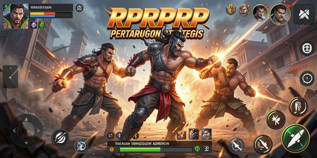 Screenshot gameplay RPRPRP menunjukkan strategi yang dinamis dan pertempuran epik.