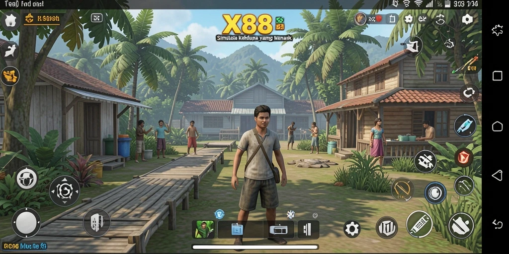 Gameplay X88 yang menarik dengan detail realistis.